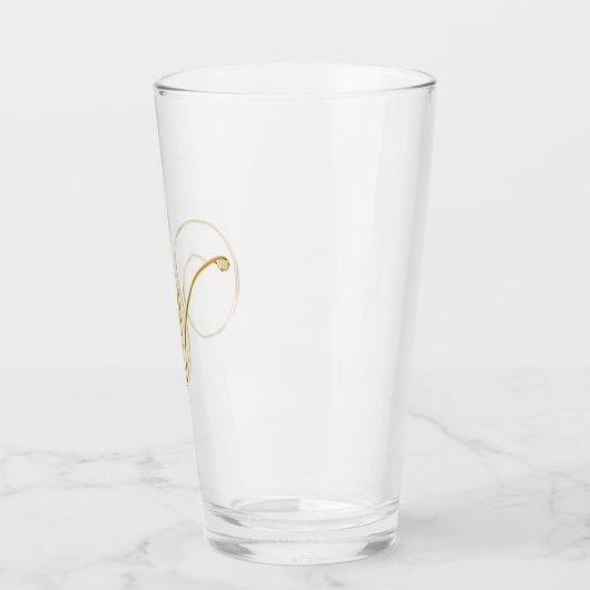 Gold Monogram W Glass Glas (Links)