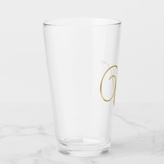 Gold Monogram W Glass Glas (Rechts)