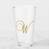 Gold Monogram W Glass Glas (Vorderseite)