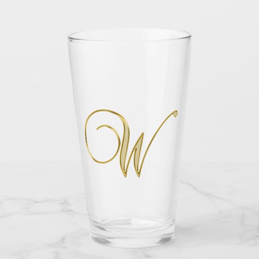 Gold Monogram W Glass Glas (Vorderseite)