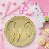 Gold Monogram W Wedding Custom Monogram Weddings Pappteller (Party)
