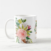 Gold Monogram Watercolor Floral Botanic Kaffeetasse (Links)