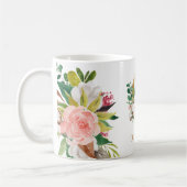 Gold Monogram Watercolor Floral Botanic Kaffeetasse (Links)