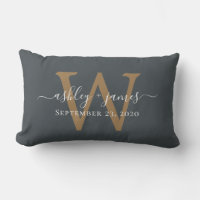 Gold Monogram Wedding Date Off Black