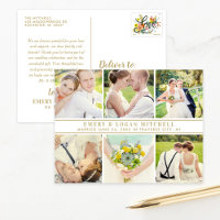 Gold Monogram Wedding Foto Collage Vielen Dank