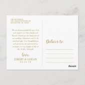 Gold Monogram Wedding Foto Collage Vielen Dank Postkarte (Rückseite)