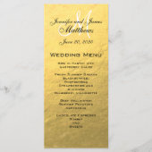 Gold Monogram Wedding Menu Card Menükarte (Vorderseite)