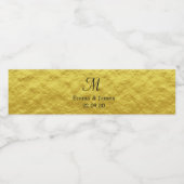 Gold Monogram Wedding Party Gefallen Wasserflaschenetikett (Einzelnes Label)