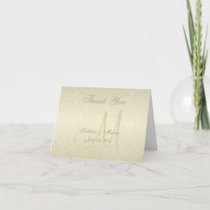 Gold Monogram Wedding Vielen Dank Dankeskarte