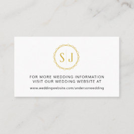 Gold Monogram Wedding Website Visitenkarte