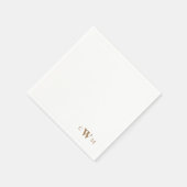 Gold Monogram White Cocktail Serviette (Ecke)