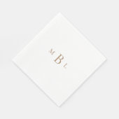 Gold Monogram White Elegant Hochzeitsessen Serviette (Ecke)