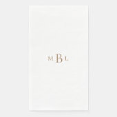 Gold Monogram White Elegant Wedding Serviette (Vorderseite)