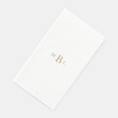 Gold Monogram White Elegant Wedding Serviette (Ecke)