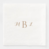 Gold Monogram White Wedding Serviette (Vorderseite)