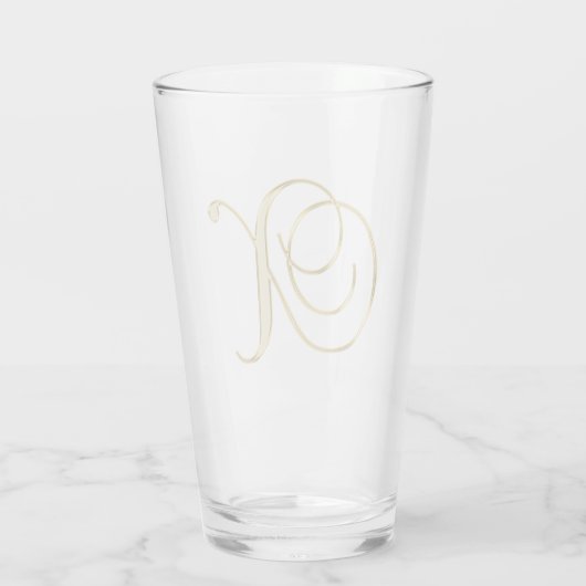Gold Monogram X Glas (Rückseite)