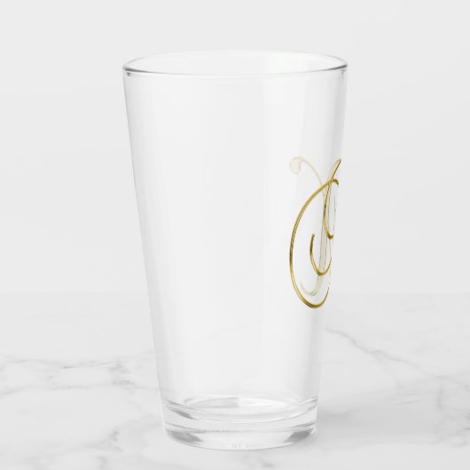Gold Monogram X Glas (Rechts)