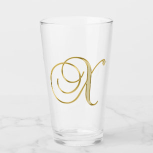 Gold Monogram X Glas