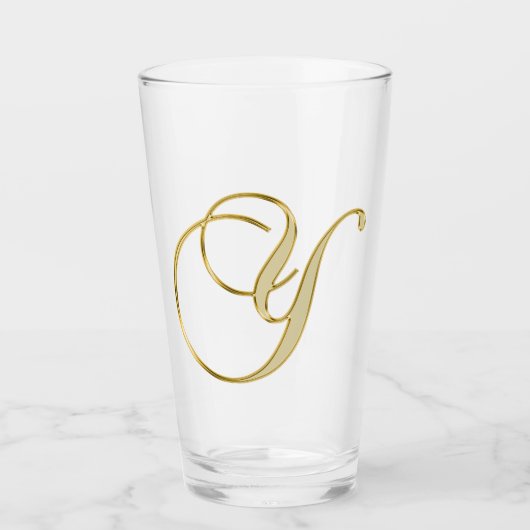 Gold Monogram Y Glas (Vorderseite)