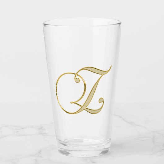 Gold Monogram Z Glas (Vorderseite)