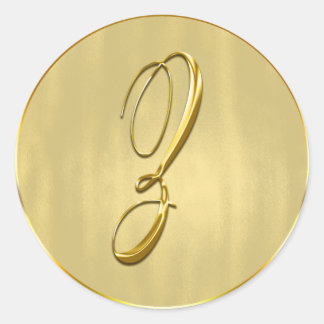 Gold Monogram Z Siegel Runder Aufkleber