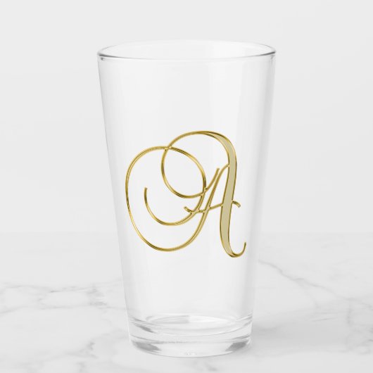 Gold Monogramm A Glas (Vorderseite)