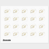 Gold Monogramm Anfangsbuchstabe D Aufkleber (Blatt)