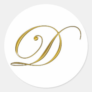 Gold Monogramm Anfangsbuchstabe D Aufkleber