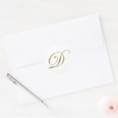 Gold Monogramm Anfangsbuchstabe D Aufkleber (Umschlag)