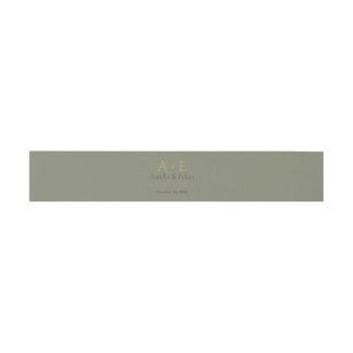 Gold Monogramm-Bauchband | Hochzeitsumschlag Einladungsbanderole