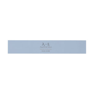 Gold Monogramm-Bauchband   Hochzeitsumschlag Einladungsbanderole