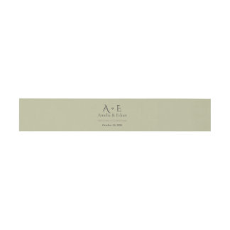 Gold Monogramm-Bauchband | Hochzeitsumschlag Einladungsbanderole