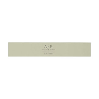 Gold Monogramm-Bauchband | Hochzeitsumschlag Einladungsbanderole