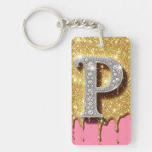 Gold Monogramm Buchstabe P Pink Diamant Anfangsbuc