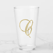 Gold Monogramm C, Letter C Glas (Vorderseite)