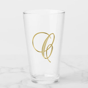 Gold Monogramm C, Letter C Glas