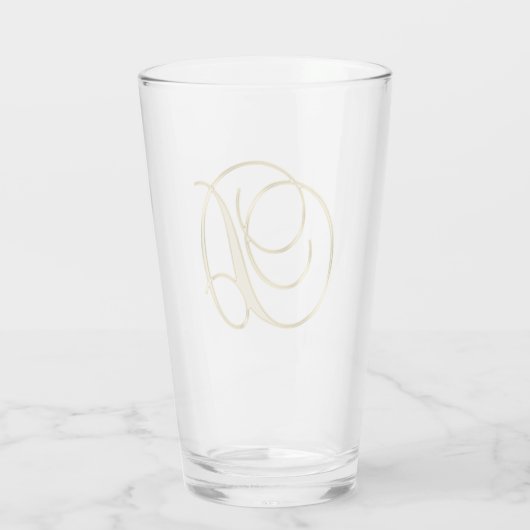 Gold Monogramm D Glas (Rückseite)