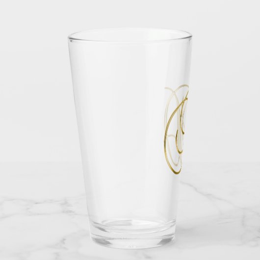 Gold Monogramm D Glas (Rechts)