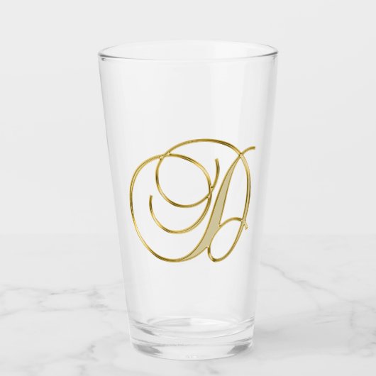 Gold Monogramm D Glas (Vorderseite)