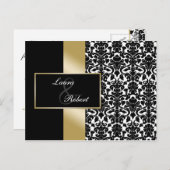 gold monogramm Dankeschön-Karten Postkarte (Vorne/Hinten)