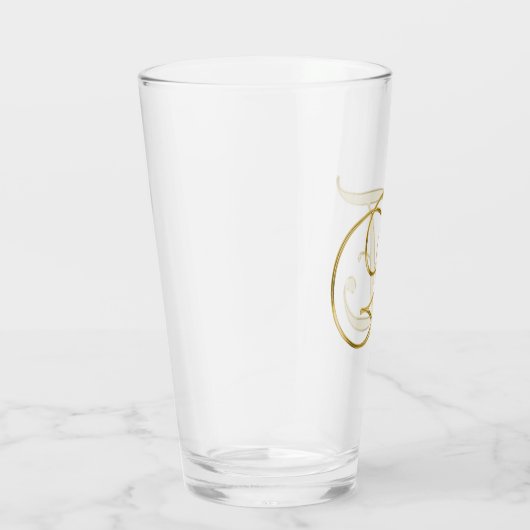 Gold Monogramm E Glas (Rechts)