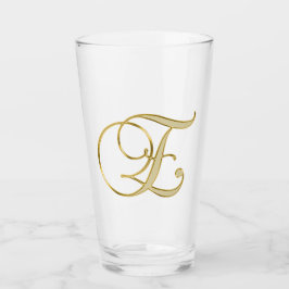 Gold Monogramm E Glas