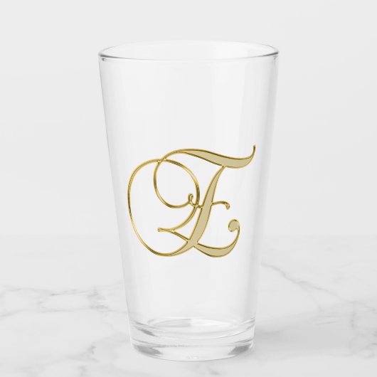 Gold Monogramm E Glas (Vorderseite)
