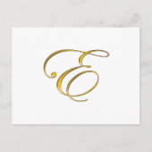 Gold Monogramm E Postkarte (Vorderseite)