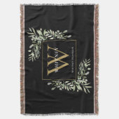 Gold Monogramm Elegante Grüne Schwarz Decke (Vorderseite Vertikal)