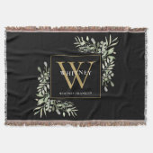 Gold Monogramm Elegante Grüne Schwarz Decke (Vorderseite)