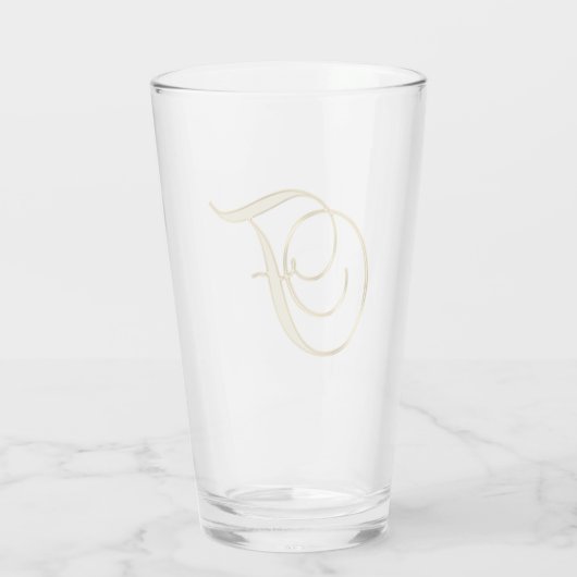 Gold Monogramm F-Glas Glas (Rückseite)