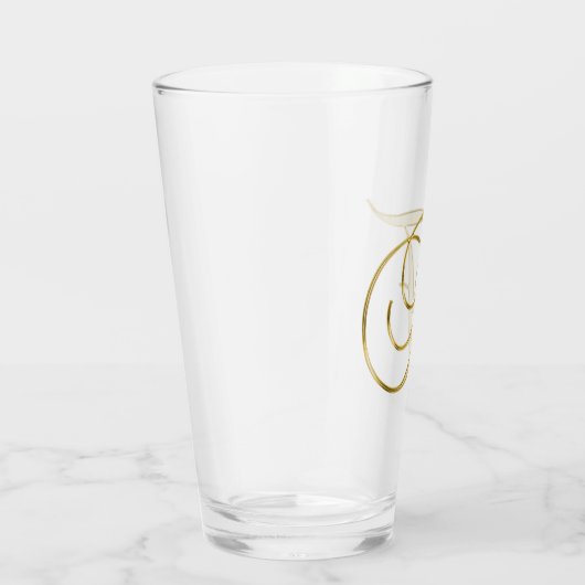 Gold Monogramm F-Glas Glas (Rechts)