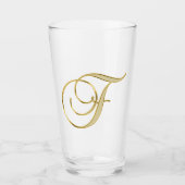 Gold Monogramm F-Glas Glas (Vorderseite)