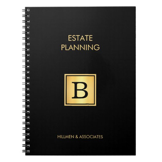 GOLD-Monogramm für das berufliche Gold-Logo Notizblock (Vorderseite)